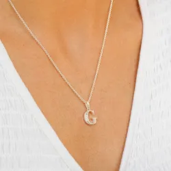 letter g zirkoon hanger in zilver - My Letter