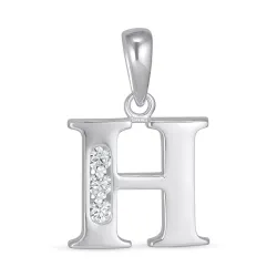 letter h zirkoon hanger in zilver - My Letter