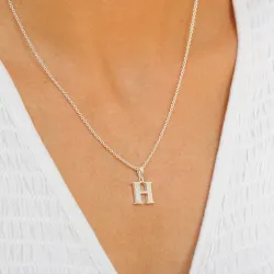 letter h zirkoon hanger in zilver - My Letter