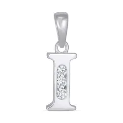 letter i zirkoon hanger in zilver - My Letter