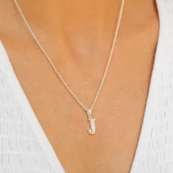 letter j zirkoon hanger in zilver - My Letter