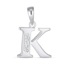 letter k zirkoon hanger in zilver - My Letter