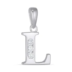 letter l zirkoon hanger in zilver - My Letter