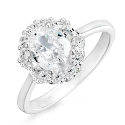 ovale zirkoon ring in zilver