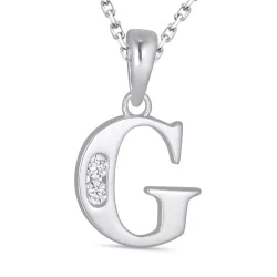 letter g zirkoon ketting in zilver met hanger in zilver - My Letter