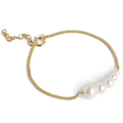 Enamel Carmen parel pantserarmband in verguld sterlingzilver