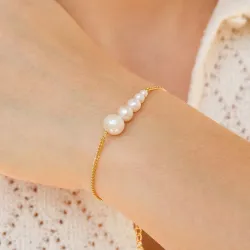 Enamel Carmen parel pantserarmband in verguld sterlingzilver