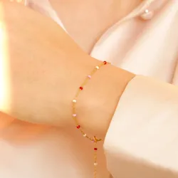 Enamel Lola Rosie armband in verguld sterlingzilver kleurig  emaille