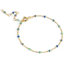 Enamel Lola Atlantic armband in verguld sterlingzilver blauwe emaille
