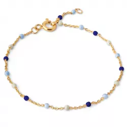 Enamel Lola Marine armband in verguld sterlingzilver blauwe emaille lichtblauwe emaille witte emaille