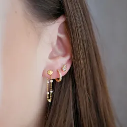 Enamel Lola Daisy Lola Daisy ketting oorbellen in verguld sterlingzilver witte emaille