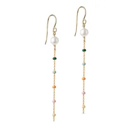Enamel Lola Perlita ketting oorbellen in verguld sterlingzilver veelkleurig emaille