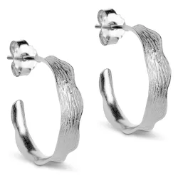 Enamel Ane Small halfcreool in zilver