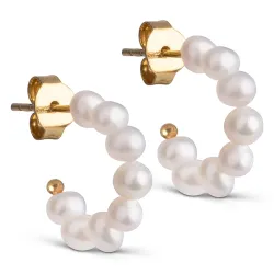 Enamel Pearlie Mini halfcreool in verguld sterlingzilver