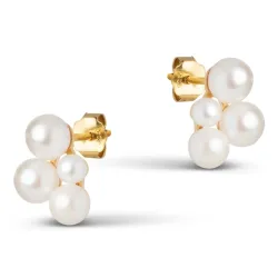 Enamel Mae parel oorbellen in verguld sterlingzilver