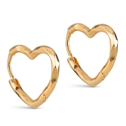 Enamel Organic Heart Small oorbellen in verguld sterlingzilver