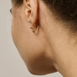 Enamel Organic Heart Small oorbellen in verguld sterlingzilver