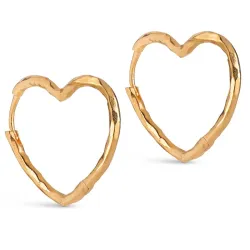 Enamel Organic Heart Medium oorbellen in verguld sterlingzilver
