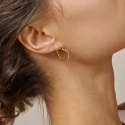 Enamel Organic Heart Medium oorbellen in verguld sterlingzilver