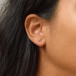 Enamel Organic Moon maan oorbellen in verguld sterlingzilver