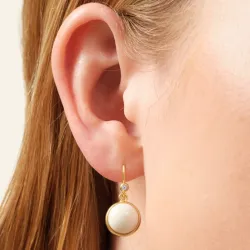 Julie Sandlau Prime Ivory oorbellen in verguld sterlingzilver witte kristal