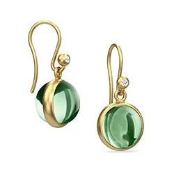 Julie Sandlau Prime lichtgroene oorbellen in verguld sterlingzilver
