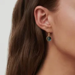 Julie Sandlau Prime blauwe oorbellen in verguld sterlingzilver blauwe kristal witte zirkoon