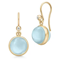 Julie Sandlau Prime lichtblauwe oorbellen in verguld sterlingzilver
