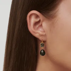 Julie Sandlau Olivia blauwe kristal oorbellen in verguld sterlingzilver