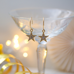 Julie Sandlau Stella ster oorbellen in verguld sterlingzilver witte zirkoon