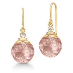 Julie Sandlau Berry roze oorbellen in verguld sterlingzilver roze kristal witte zirkoon