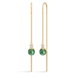 Julie Sandlau Berry groene ketting oorbellen in verguld sterlingzilver groen kristal witte zirkoon