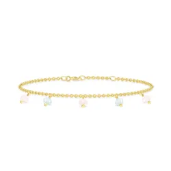ID Fine Ibiza armband in verguld sterlingzilver roze kwarts blauwe aquamarijn