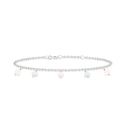 ID Fine Ibiza armband in zilver roze kwarts blauwe aquamarijn