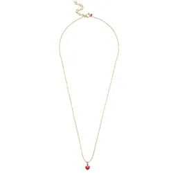 Enamel Amore hart ketting in verguld sterlingzilver rode emaille