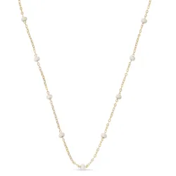 Enamel Lola Bold Daisy ketting in verguld sterlingzilver witte emaille