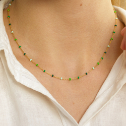 Enamel Lola Spring ketting in verguld sterlingzilver