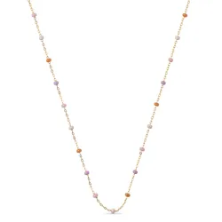 Enamel Lola Blush ketting in verguld sterlingzilver lichtpaarse emaille