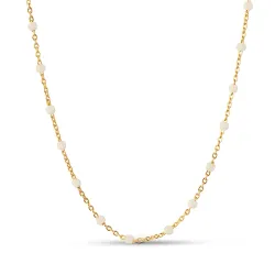 Enamel Lola Daisy ketting in verguld sterlingzilver witte emaille