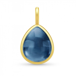 Julie Sandlau donkerblauw hanger in verguld sterlingzilver blauwe kristal