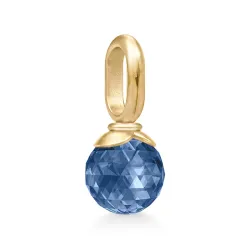 Julie Sandlau Berry Small blauwe hanger in verguld sterlingzilver blauwe kristal