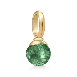 Julie Sandlau Berry Small groen hanger in verguld sterlingzilver groen kristal