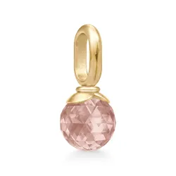 Julie Sandlau Berry Small roze hanger in verguld sterlingzilver roze kristal