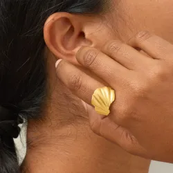 Enamel Wave verstelbaar ring in verguld sterlingzilver