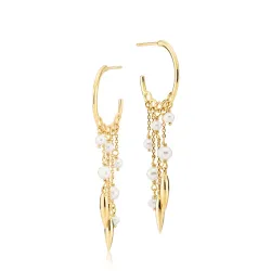 Izabel Camille Majesty parel creool in verguld sterlingzilver