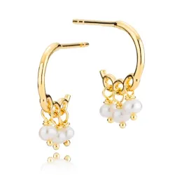 Izabel Camille Majesty parel creool in verguld sterlingzilver