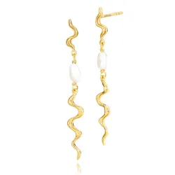 Izabel Camille Vilma parel oorbellen in verguld sterlingzilver