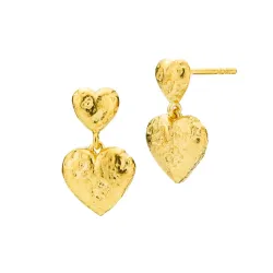 Izabel Camille Angel hart oorbellen in verguld sterlingzilver