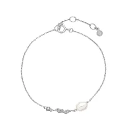 Izabel Camille parel armband in zilver witte zirkoon