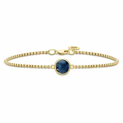 Julie Sandlau Primini armband in verguld sterlingzilver blauwe syntetische saffier